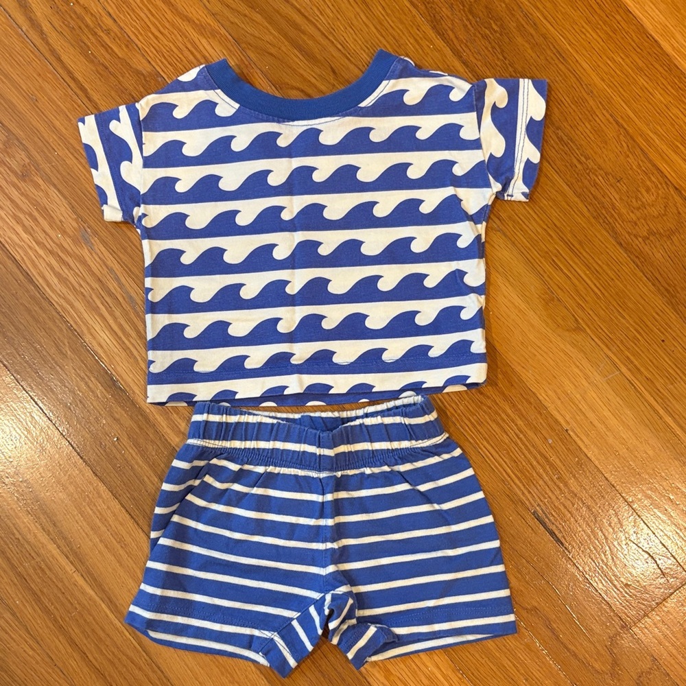 Hanna Andersson Blue and White Kids Matching Set